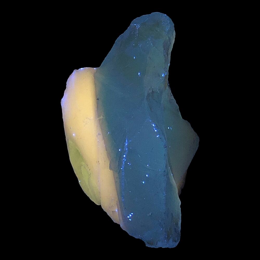Cobalt Blue Milk Glass Art Glass Cullet Manganese Glowing Slag Glass #5GL211